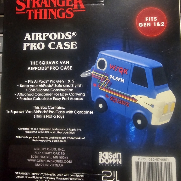 Stranger Things Van AirPods Pro Case - Gen 1 Or 2 Offical Netflix Merch - Picture 2 of 2